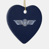 General Air Pilot Chrome like Wings Compass Keramik Ornament (Rechts)