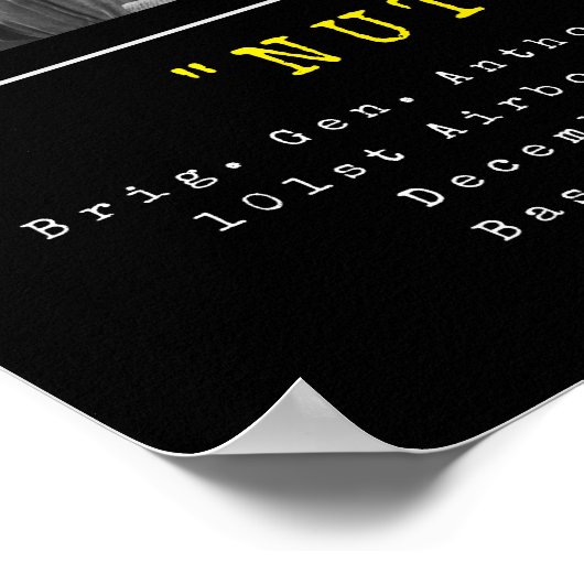 General Anthony McAuliffe - NUTS Poster (Ecke)