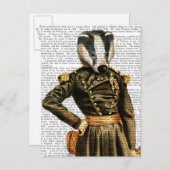 General Badger Postkarte (Vorne/Hinten)