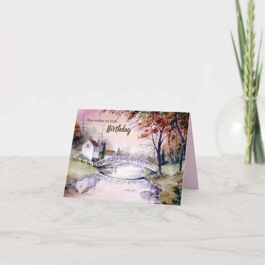 General Birthday Arched Bridge Wasserfarbenmalerei Ankündigung (Vorderseite)