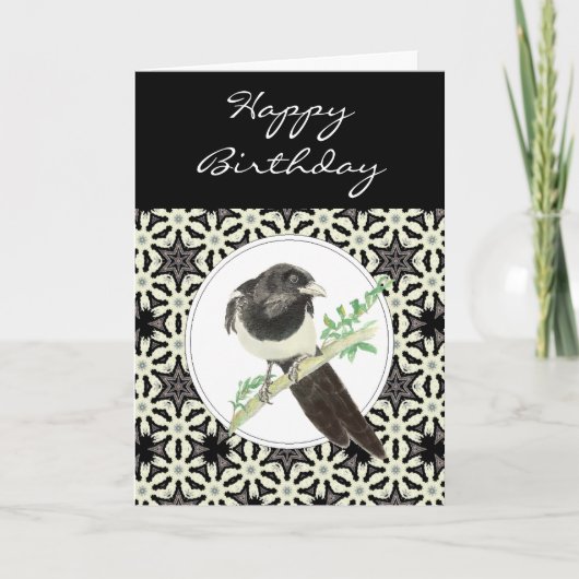General Birthday Magpie Bird, Natur Karte (Vorderseite)