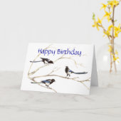 General Birthday, Magpie Birds Karte (Gelbe Blume)