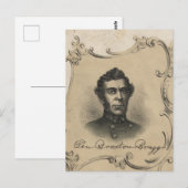 General Braxton Bragg Postkarte (Vorne/Hinten)