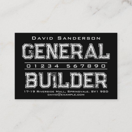General Builder Business Card Visitenkarte (Vorderseite)