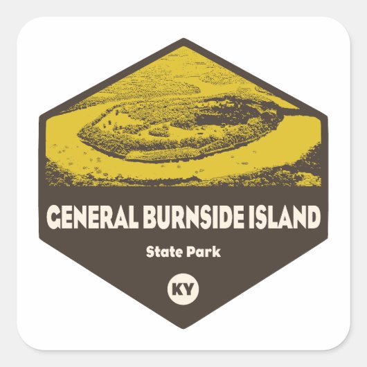 General Burnside Island Staat Park Kentucky Quadratischer Aufkleber (Vorderseite)