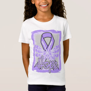 General Cancer Hope Butterfly Portrait T-Shirt