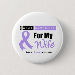 General Cancer I Wear Lavender für meine Ehefrau Button
