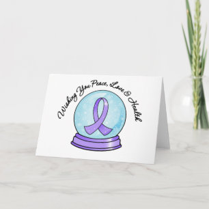 General Cancer Ribbon Merry Christmas Snowglobe Feiertagskarte