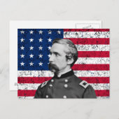 General Chamberlain und die amerikanische Flagge Postkarte (Vorne/Hinten)