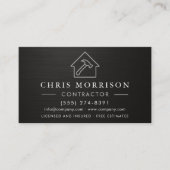 General Construction Black Silver Metallic QR Code Visitenkarte (Vorderseite)