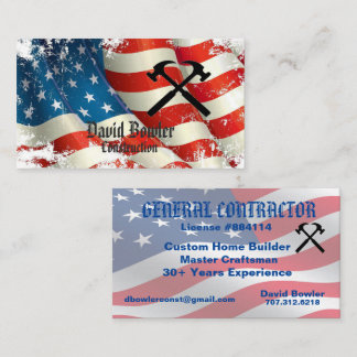 General Contractor American Flag Hammers Visitenkarte