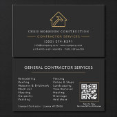 General Contractor Black Gold QR Code Visitenkarte