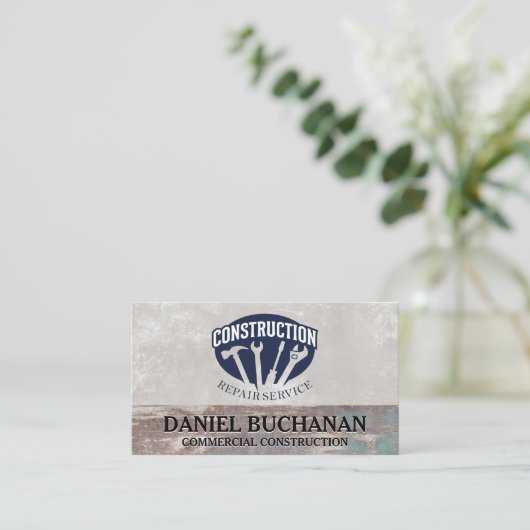 General Contractor | Construction | Repair Visitenkarte (Stehend Vorderseite)