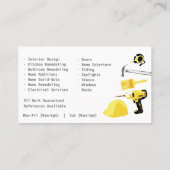 General Contractor HandyMan macht alles Vorlagenbu Visitenkarte (Rückseite)