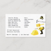 General Contractor HandyMan macht alles Vorlagenbu Visitenkarte (Rückseite)