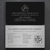 General Contractor Metallic Industrial QR Code Visitenkarte