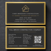 General Contractor QR Code Gold Industrial  Visitenkarte