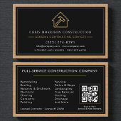 General Contractor QR Code Wood  Visitenkarte