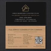 General Contractor Rustic Wood QR Code Visitenkarte