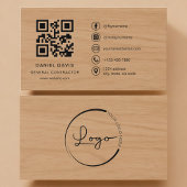 General Contractor Wood Professional QR Code Visitenkarte