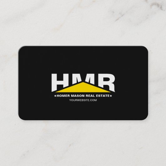 General Contractor Yellow Triangle Modern Visitenkarte (Vorderseite)