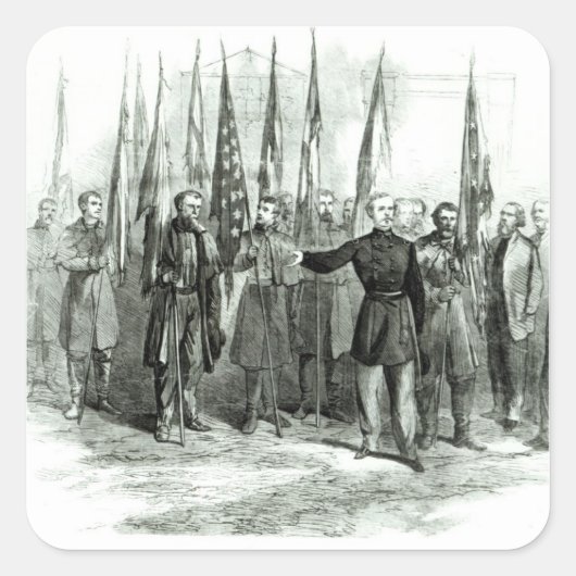 General Custer Quadratischer Aufkleber (Vorderseite)