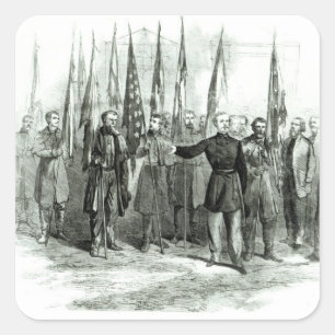 General Custer Quadratischer Aufkleber