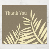 General danke Ihnen Leaf Silhouette Brown Nature Bierflaschenetikett (Einzelnes Label)