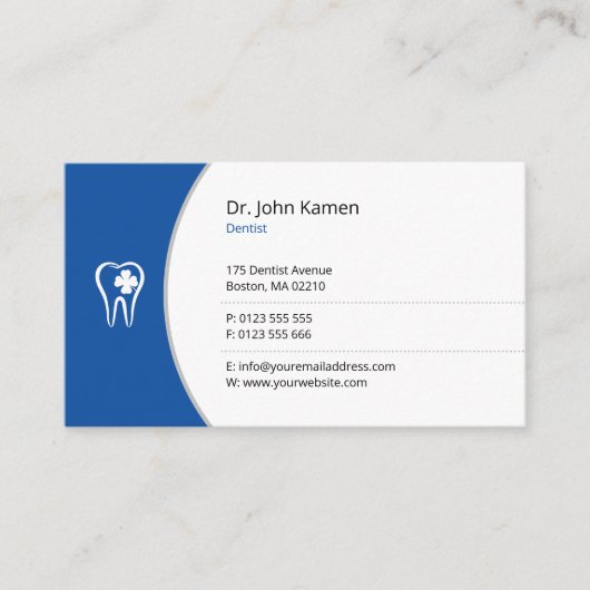 General Dentist | Blue Lucky Teeth Terminkarte (Vorderseite)