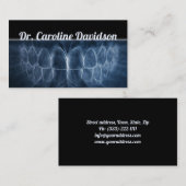 General Dentist Blue Teeth Smile Business Card Visitenkarte (Vorne/Hinten)