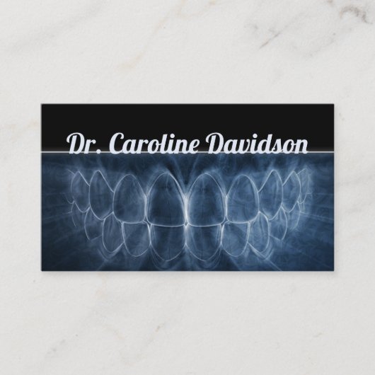General Dentist Blue Teeth Smile Business Card Visitenkarte (Vorderseite)