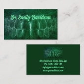 General Dentist Green Curves Business Card Visitenkarte (Vorne/Hinten)