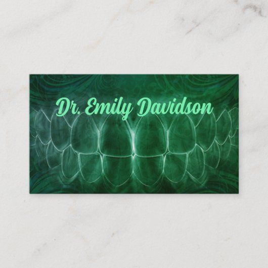General Dentist Green Curves Business Card Visitenkarte (Vorderseite)