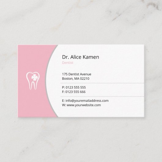 General Dentist | Pink Lucky Teeth Terminkarte (Vorderseite)