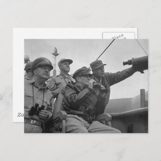 General Douglas MacArthur Shelling of Inchon Postkarte (Vorne/Hinten)