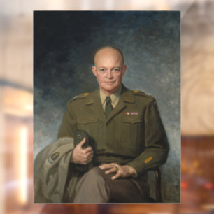 General Dwight Eisenhower 5-Sterne-Gemäldeporträt Fensteraufkleber