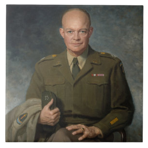 General Dwight Eisenhower 5-Sterne-Gemäldeporträt Fliese