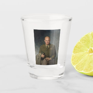General Dwight Eisenhower 5-Sterne-Gemäldeporträt Schnapsglas