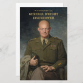 General Dwight Eisenhower 5-Sterne-Portrait Briefpapier (Vorne/Hinten)
