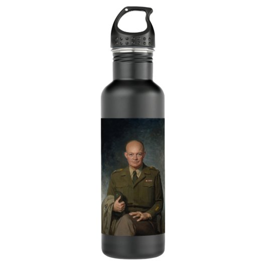 General Dwight Eisenhower 5-Sterne-Portrait Edelstahlflasche (Vorderseite)