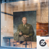 General Dwight Eisenhower 5-Sterne-Portrait Fensteraufkleber (Café-Fenster)