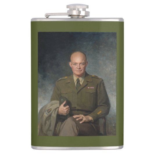 General Dwight Eisenhower 5-Sterne-Portrait Flachmann (Vorderseite)