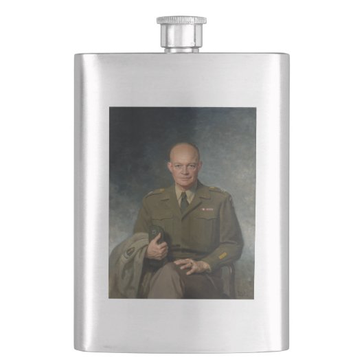 General Dwight Eisenhower 5-Sterne-Portrait Flachmann (Vorderseite)