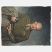 General Dwight Eisenhower 5-Sterne-Portrait Fleecedecke (Vorderseite (Horizontal))