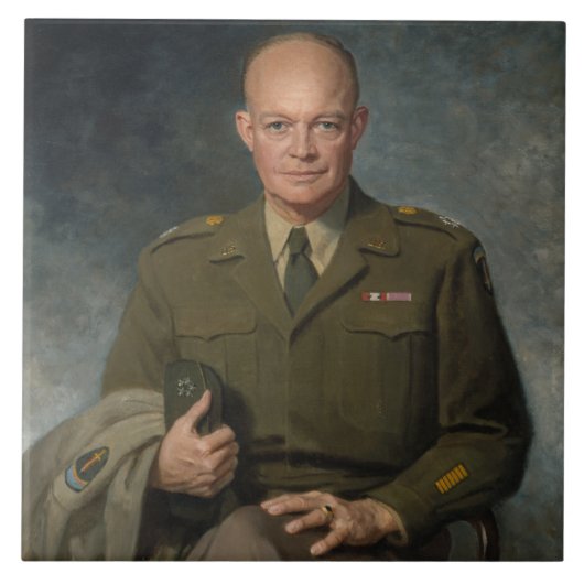 General Dwight Eisenhower 5-Sterne-Portrait Fliese (Vorderseite)