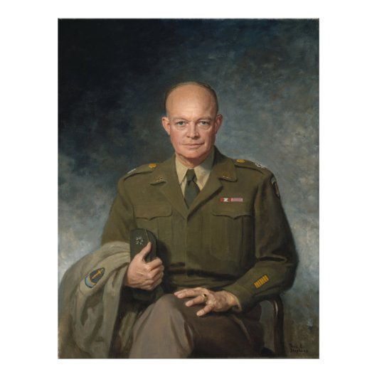 General Dwight Eisenhower 5-Sterne-Portrait Fotodruck (Vorne)
