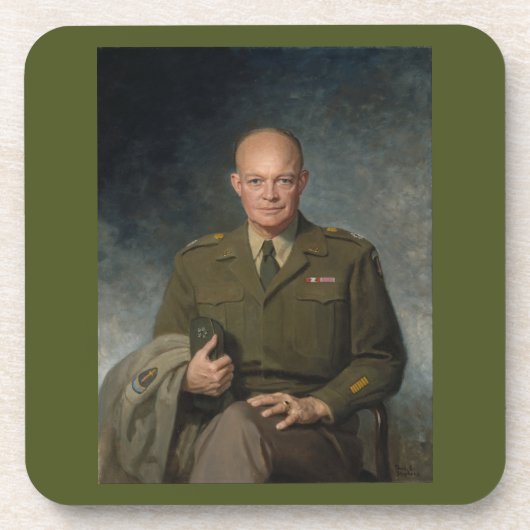 General Dwight Eisenhower 5-Sterne-Portrait Getränkeuntersetzer (Vorderseite)
