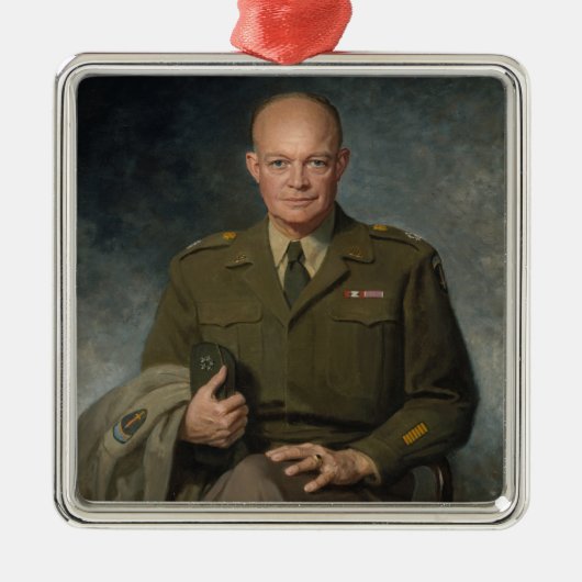 General Dwight Eisenhower 5-Sterne-Portrait Ornament Aus Metall (Vorne)