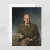 General Dwight Eisenhower 5-Sterne-Portrait Postkarte (Vorne/Hinten)