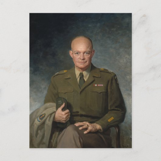 General Dwight Eisenhower 5-Sterne-Portrait Postkarte (Vorderseite)